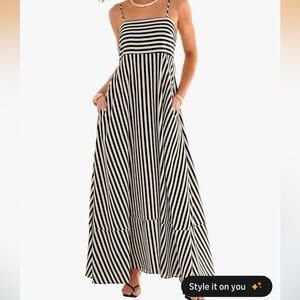 Amazon Black and White Strapless Dress